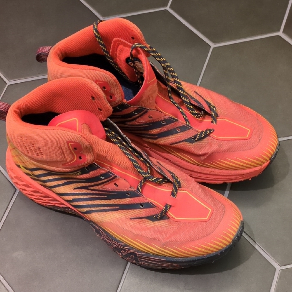 Hoka One One Orange and Black Sneakers